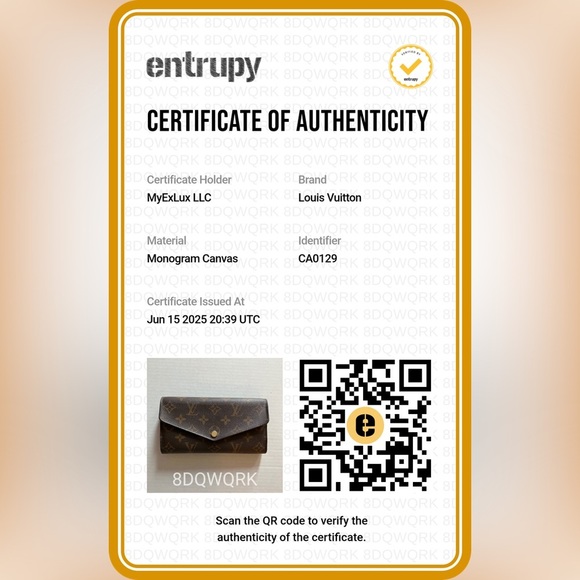 Authentic Louis Vuitton Sarah Wallet on chain w/COA - Picture 2 of 11